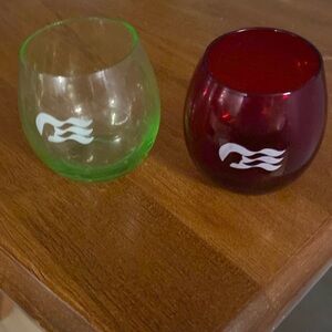 Princes Cruise shot glass Ruby Red & Clear.